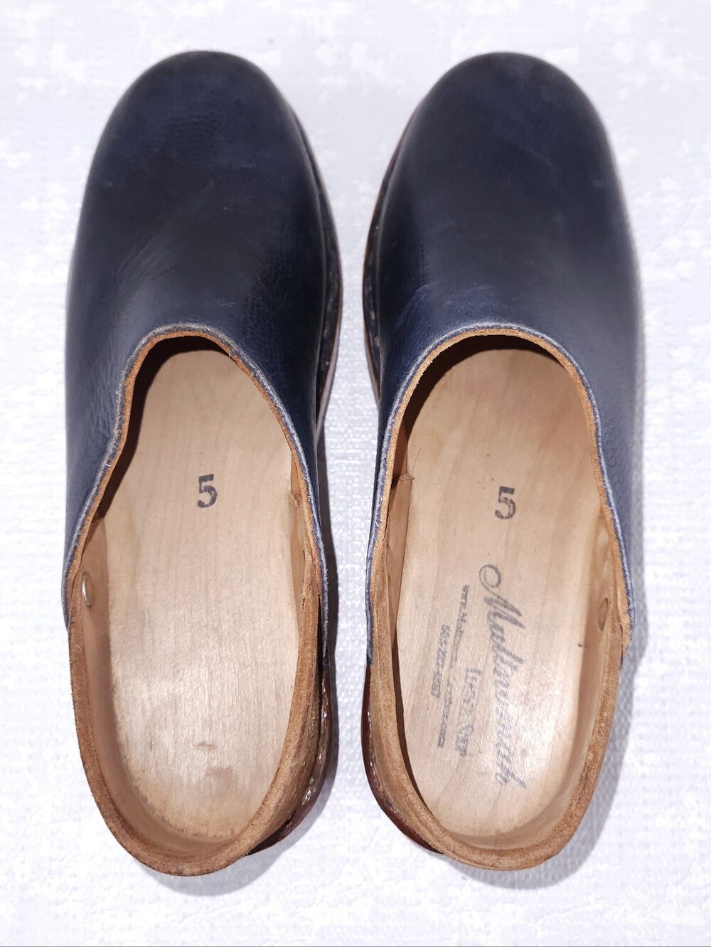 Multnomah Vintage Leather Clogs US 8.5 Blue Brown Platform Shoes - Picture 7 of 11